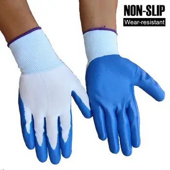 

Reusable Nylon Working Gloves Nitrile Coated Flex Grip Gloves Heavy-duty for Construction Gardening 35P