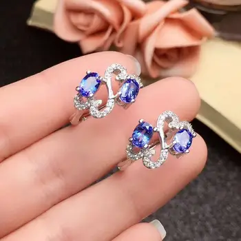 

Natural And Real Tanzanite luxury ring ring Free shipping gemstone 925 sterling silver Fine jewelry