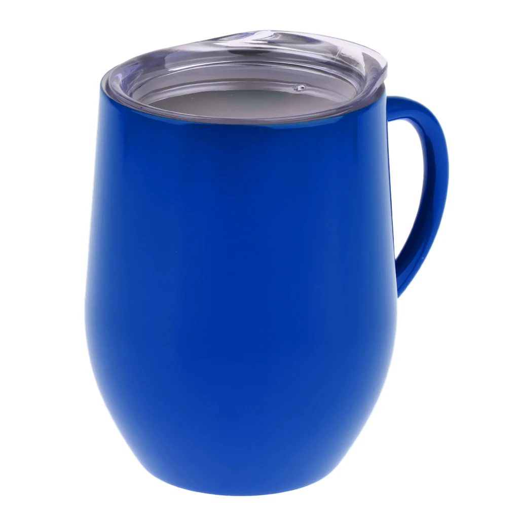 12 oz Insulated Mug With Handles Coffee Cups Stainless Steel Double Wall Vacuum Insulated For Ice And Hot Drink Wine Glass