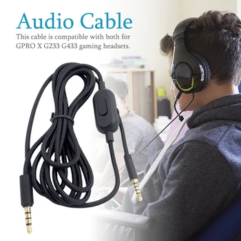 

Audio Cable With Mute Function Replacement Parts Volume Control Home Gaming Headset Universal Braided For GPRO X G233 G433