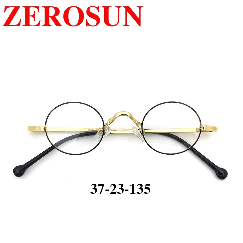 Zerosun Oval Eyeglasses Men Women Small Glasses Frame Man for High Prescription Nerd Spectacles Gold Grey Eyeglass Men's | Аксессуары