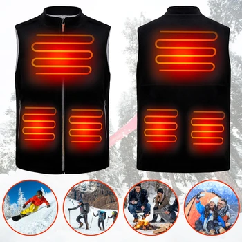 

M-3XL Heating Vest Outdoor USB Infrared Thermal vest for Men Women Winter Sportswear Flexible Electric Heating Suit Fishing vest