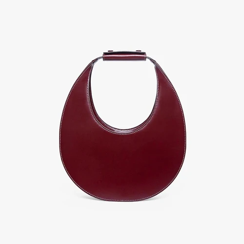red European and American Fashion Show Moon Bag Simple Circular Arc Handbag Designer Bags Famous Brand Women Bags - Цвет: red