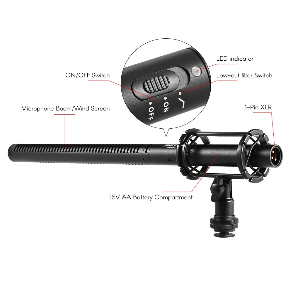 BOYA BY-PVM1000L Condenser Microphone 3-Pin XLR