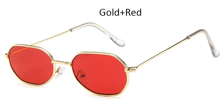 Винтажные Квадратные Солнцезащитные очки в металлической оправе для женщин, брендовые солнцезащитные очки для женщин, прозрачные оттенки для женщин, трендовые розовые женские очки - Цвет линз: Gold Red