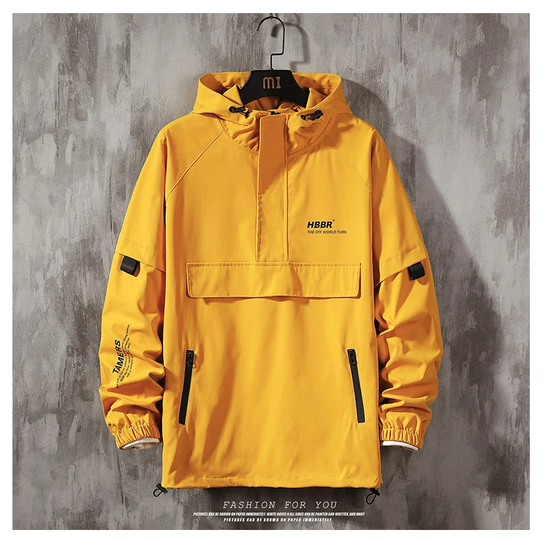 mens pullover windbreaker jacket