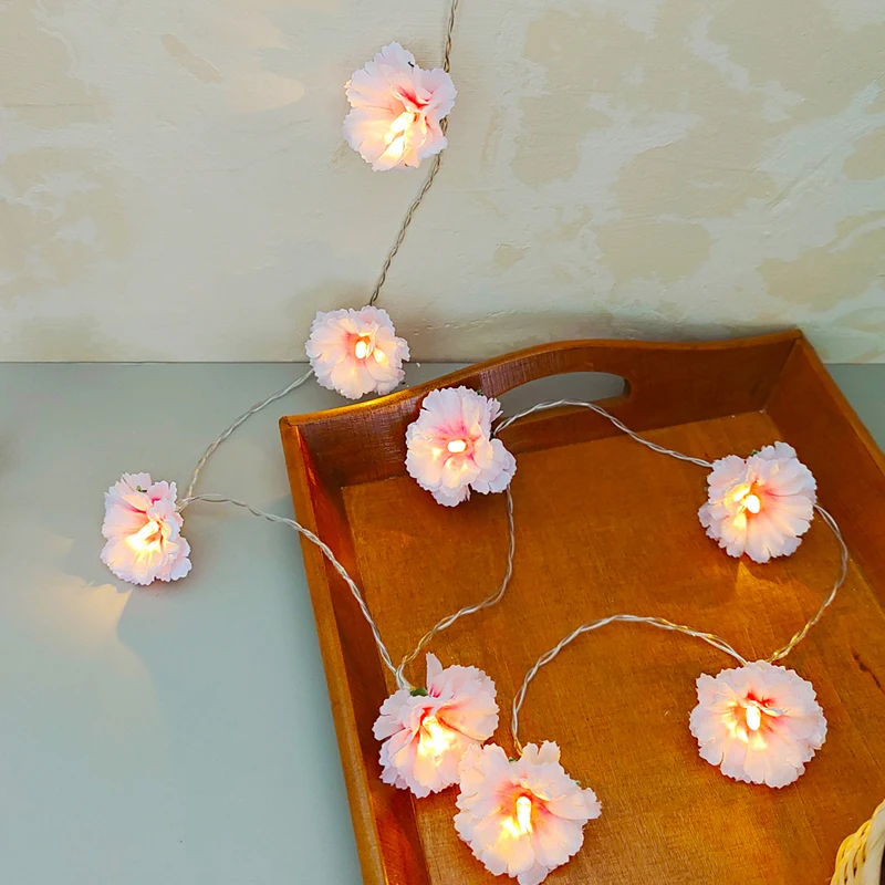 best outdoor string lights Girl's Pink Cherry Blossom String Light Flower Light Decoration Home Decor Indoor Lighting Gift purple string lights