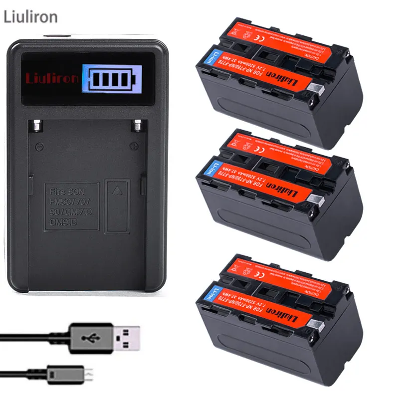 3x NP F770 F750 NP-F750 литий-ионная Батарея + ЖК-дисплей USB Зарядное устройство для Sony NP-F770