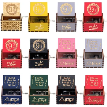 

HP Wooden Music Box Antique Carved Juego De Tronos you are My Sunshine Star wars Hand Crank Musical Box Home Decor Love You Box