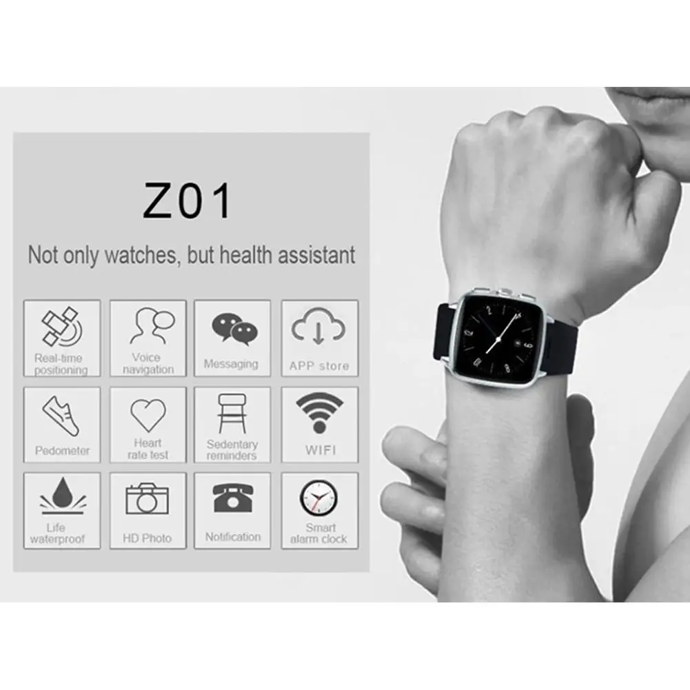 TWISTER.CK Smart Watch Z01 Android WIFI Support 3G Positioning System Smart Bracelet with Camera Sports Smart Walking Bracelet
