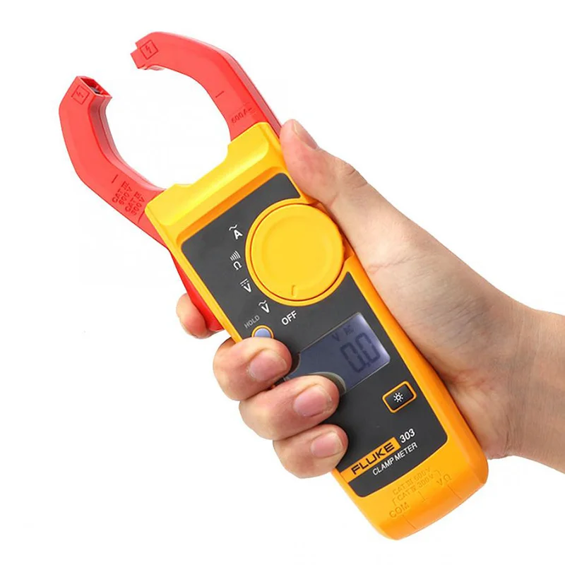 FLUKE 303 мультиметр-зажим AC/DC Ручной 600A 30 мм челюсть 4000 с подсветкой
