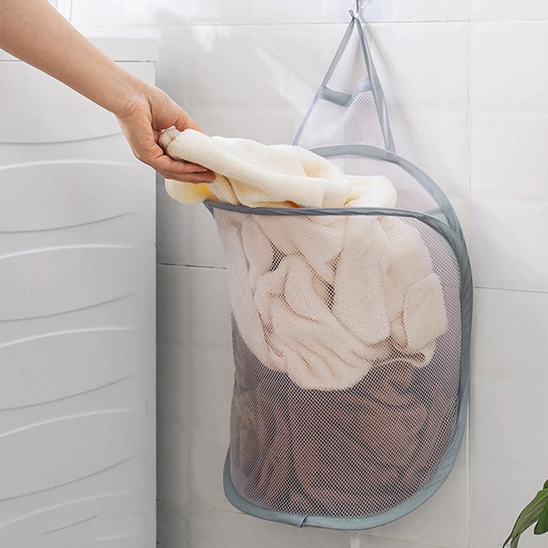 Portable Foldable Breathable Laundry Basket Wall Mounted Dirty Clothes
