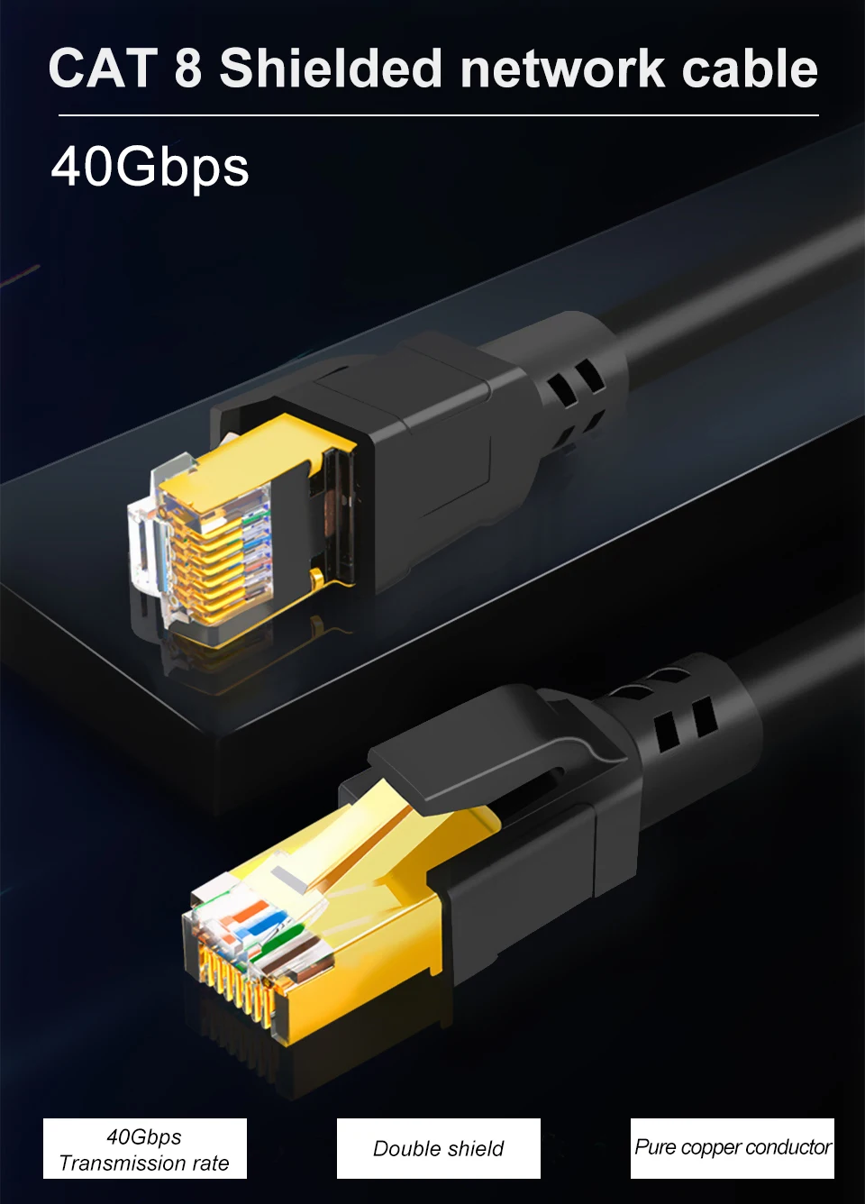 Cat8 Ethernet Кабель SSTP 40 Гбит/с супер скорость Cat 8 RJ45 сетевой патч корд для