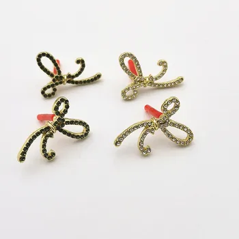 

New arrival! 26x18mm 50pcs Rhinestone Bows shape Ear Stud for Earring DIY Making, Jewelry Accessories Findings & Component