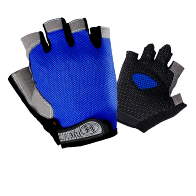 Летние модные спортивные перчатки с полупальцами, высокие эластичные дышащие сетчатые Нескользящие перчатки, уличные перчатки для велоспорта и пешего туризма RR7360 - Цвет: blue