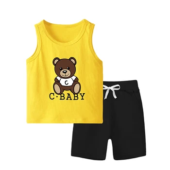 

Baby Boys girl Clothes Set kids Animal Cartoon Short Sleeve T-Shirt+Pants Suit Boys girls Kid Clothing suits 4150 41
