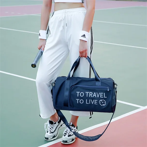 Женская спортивная сумка Romher, женская спортивная сумка для тренировок, сумка для фитнеса, йоги, отделение для сухого и мокрого спорта, женская сумка для путешествий - Цвет: Синий цвет
