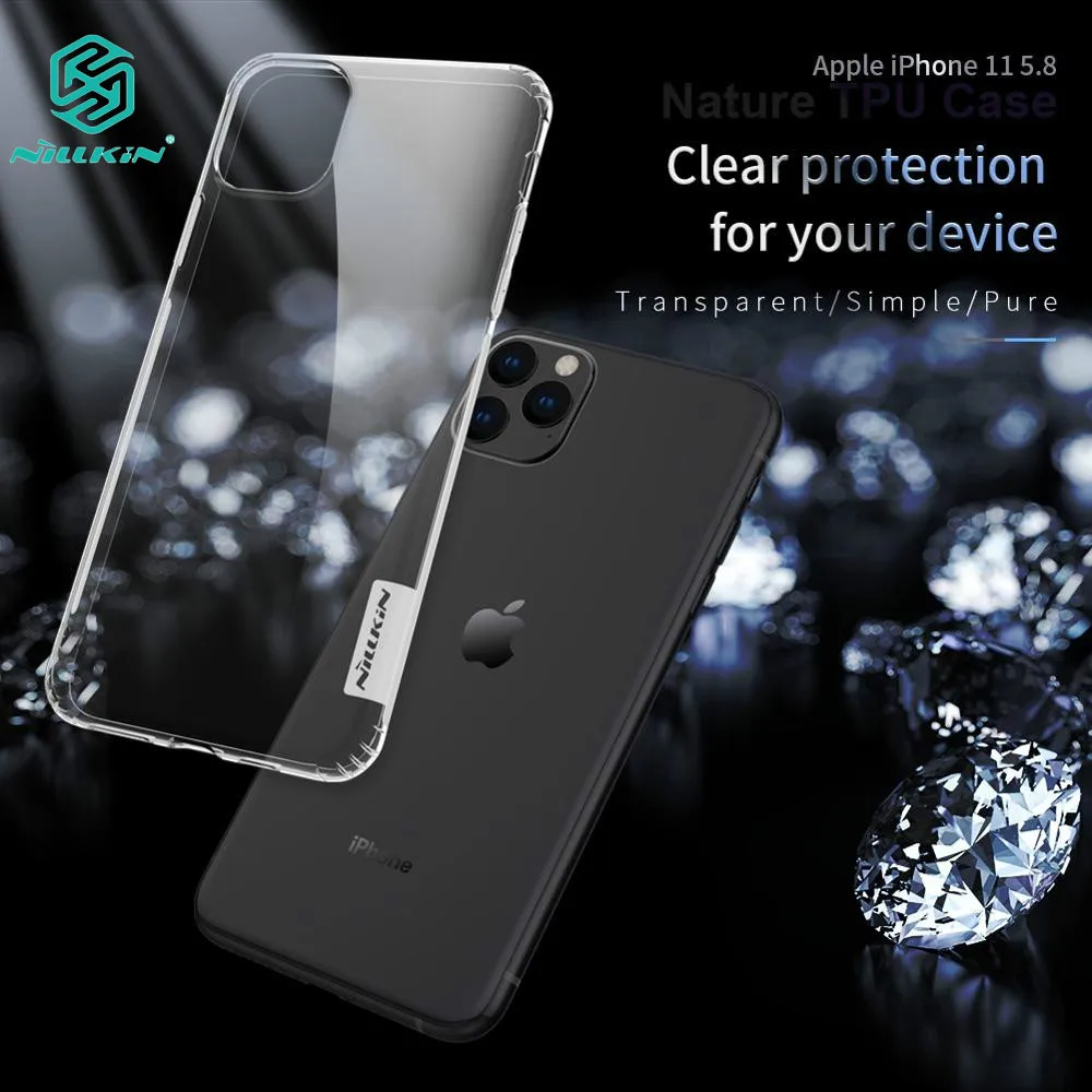 Для iPhone 11 Pro Max чехол NILLKIN кожа Мягкий силикон природа прозрачный для iPhone 11 5,8 '6," 6,5" Pretctive чехол