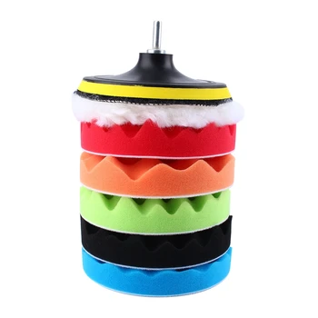 

7Pcs 4" Buffing Pad Polishing Kit Auto Car Polishing Pad Kit Buffer + Drill Adapter M10 For Glass/Car Polisher Electric Drill