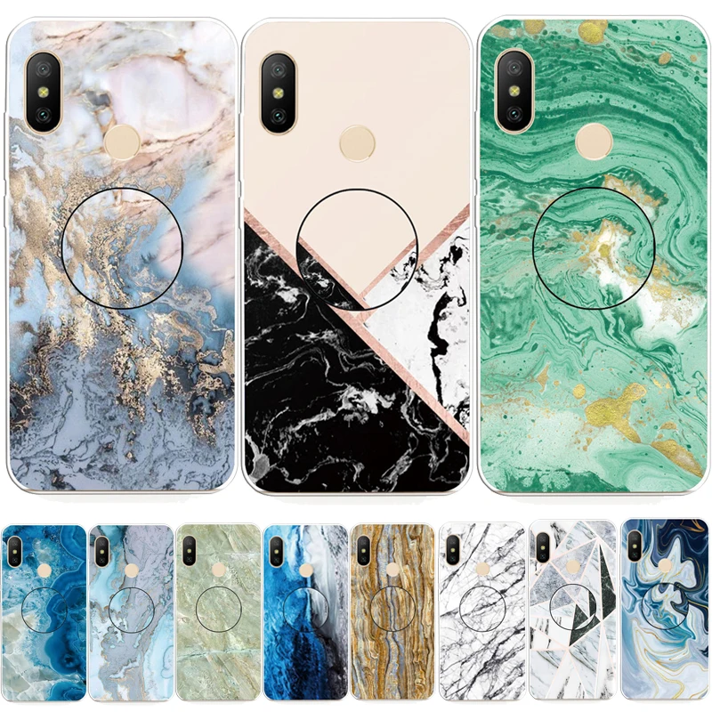 

For Xiaomi Redmi Note 6 Pro Case Marble Phone Case For Xiomi Redmi 6 Pro 6A Note6 6Pro Redmi6 Cover Stand Holder Silicon Coque