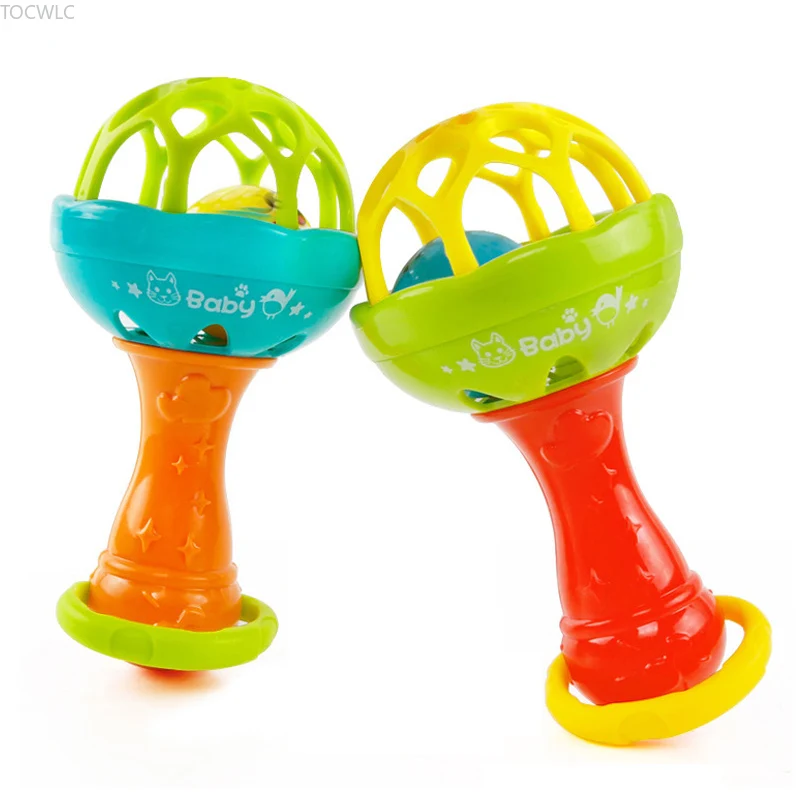 

Baby Rattles Toys Intelligence Grasping Gums Plastic Hand Bell Rattle Funny Educational Mobiles Toys Baby Crib Toys 0-12 Months