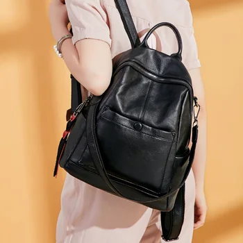 

Women's 2020 New women's bag leather high-capacity fashion versatile leisure travel bag women's dual-use backpack