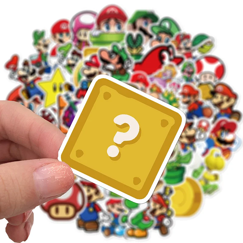 50pcs-Super-Mario-Bros-Stickers-Super-Mario-Lugis-Waterproof-Sticker-Mario-Laptop-Computer-Bike-Car- (1)