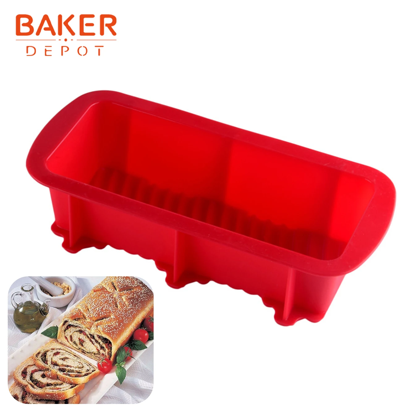 BAKER DEPOT силиконовая форма для тостов хлеба большой прямоугольный Торт