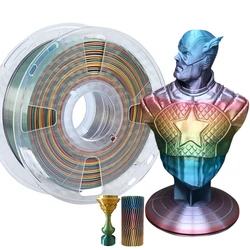 Filament de soie arc en ciel PLA pour imprimante 3d, 1.75mm, soyeux, riche, lustre, matériaux d'impression, multicolore, Ramdon, 1kg/500g/250g 