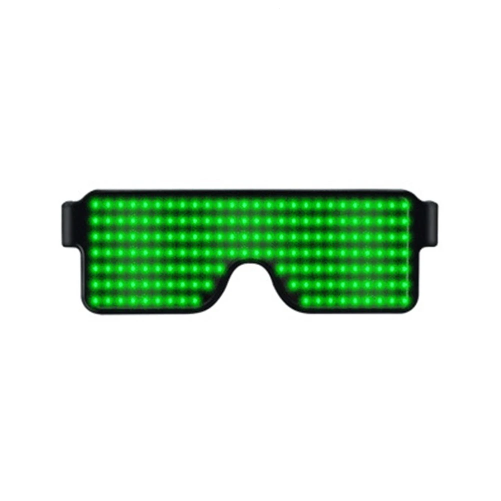 Новые светодиодные люминесцентные очки для вечеринки креативные Модные ночные светящиеся очки DJ электрические слоги световые игрушки - Цвет: Green