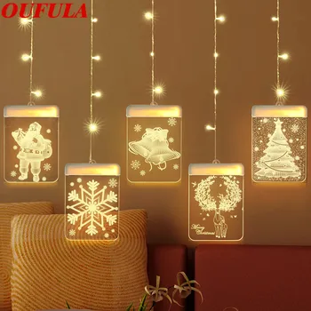 

USB 3D Christmas LED Holiday Light Santa Jingling Bell Snowflake Snowman Window Decorations lights Children Gift kids Toys