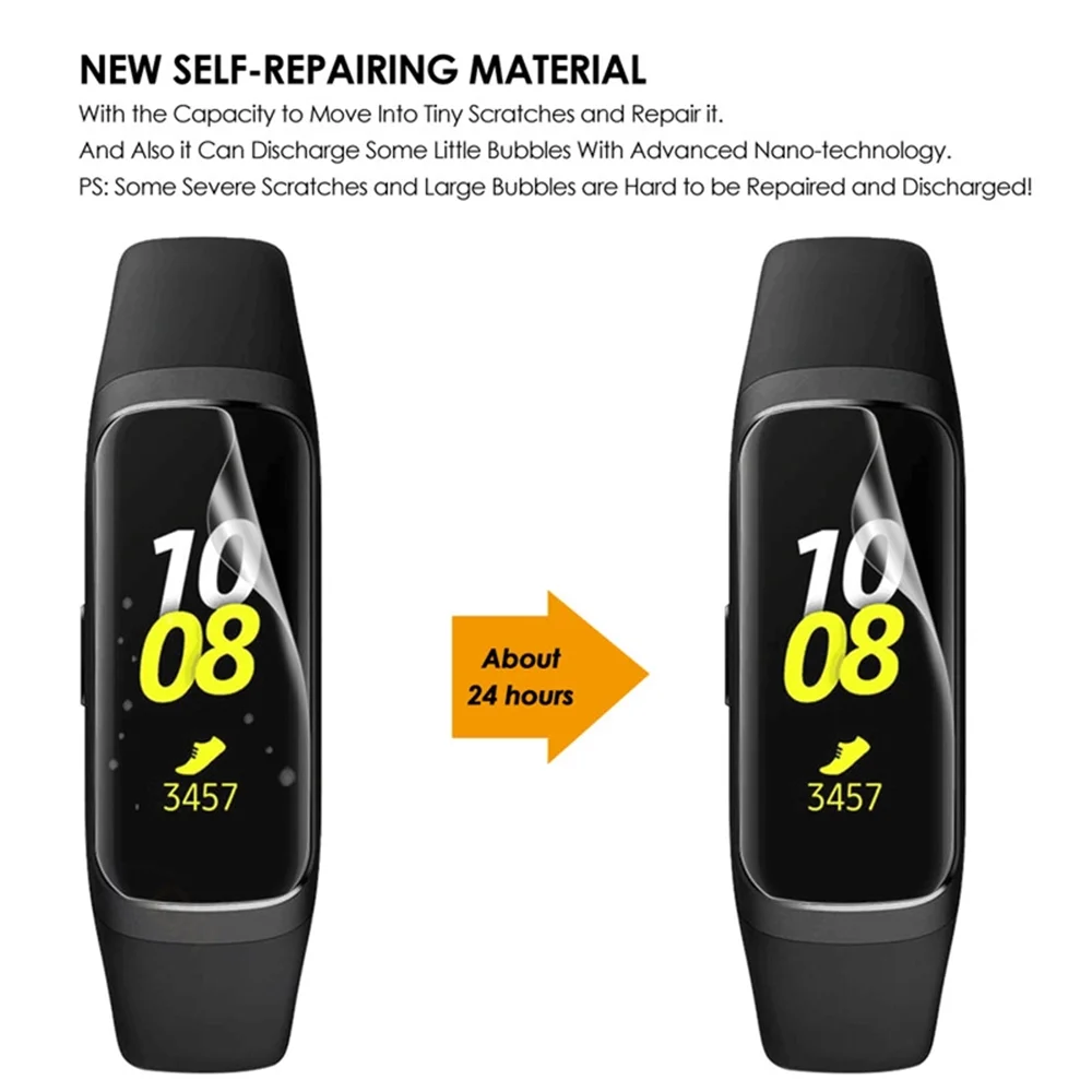 New 5 Pcs TPU Soft Smart Watch Screen Protector Ultra Thin Film Anti-Scratch Tempered Glass Film for Samsung Galaxy Fit& Fit E