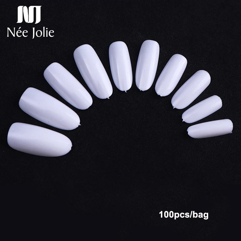 

120pcs/bag Clear Perforate Full Cover False Nails 100pcs White Color Fake Water Drop Acrylic Fake Nail Tips for Nail Art Design