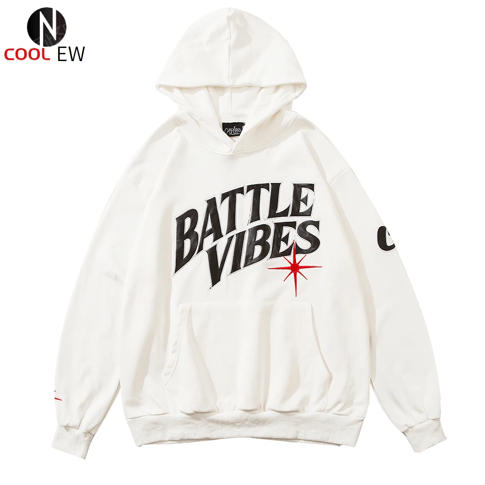 Sudaderas con capucha para hombre, ropa de calle informal con bordado de letras, Jersey holgado Simple de manga larga, con capucha y sudaderas| - AliExpress