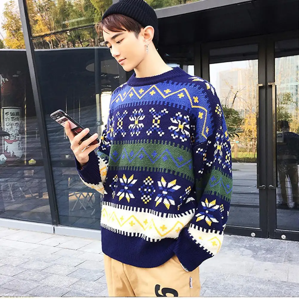 Yfashion, корейский стиль, мужские свитера, одежда для влюбленных, Свободный теплый свитер, мужские топы, свитер с длинными рукавами, пуловер