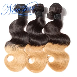 T1B/27 Body Wave Hair Bundles New Star Virgin Hair Extension Brazilian Ombre Black Root Bundle 100% Human Hair Weaving