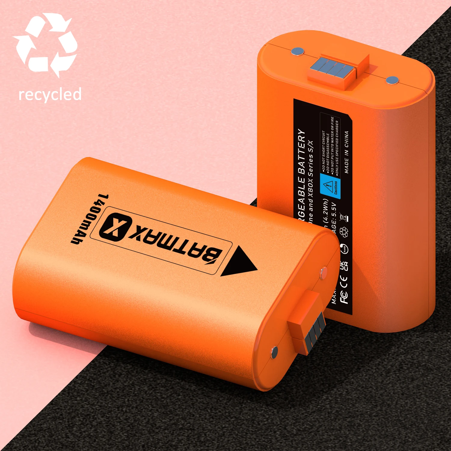 Batteria Ricaricabile Batmax 2 Pezzi Per Gamepad Xbox One / Xbox One S/Xbox One X/Xbox Series X/S