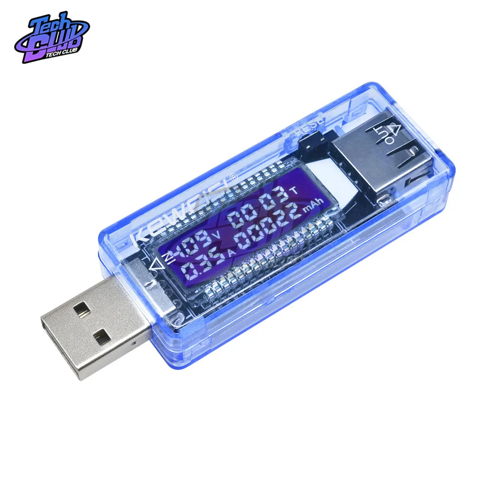 USB тестер емкости и напряжения тока вольт измеритель отображение времени