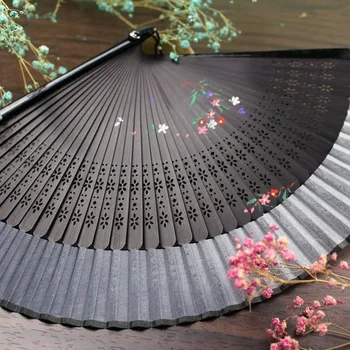 

Hand painted folding fan * wedding folding fan * high grade silk female fan * Chinese style gift fan * carving craft fan*