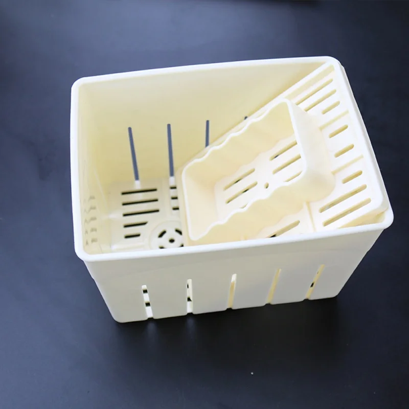 

DIY Plastic Tofu Press Mould Homemade Tofu Mold Soybean Curd Tofu Making Mold with Cheese Cloth Kitchen Cooking Tool