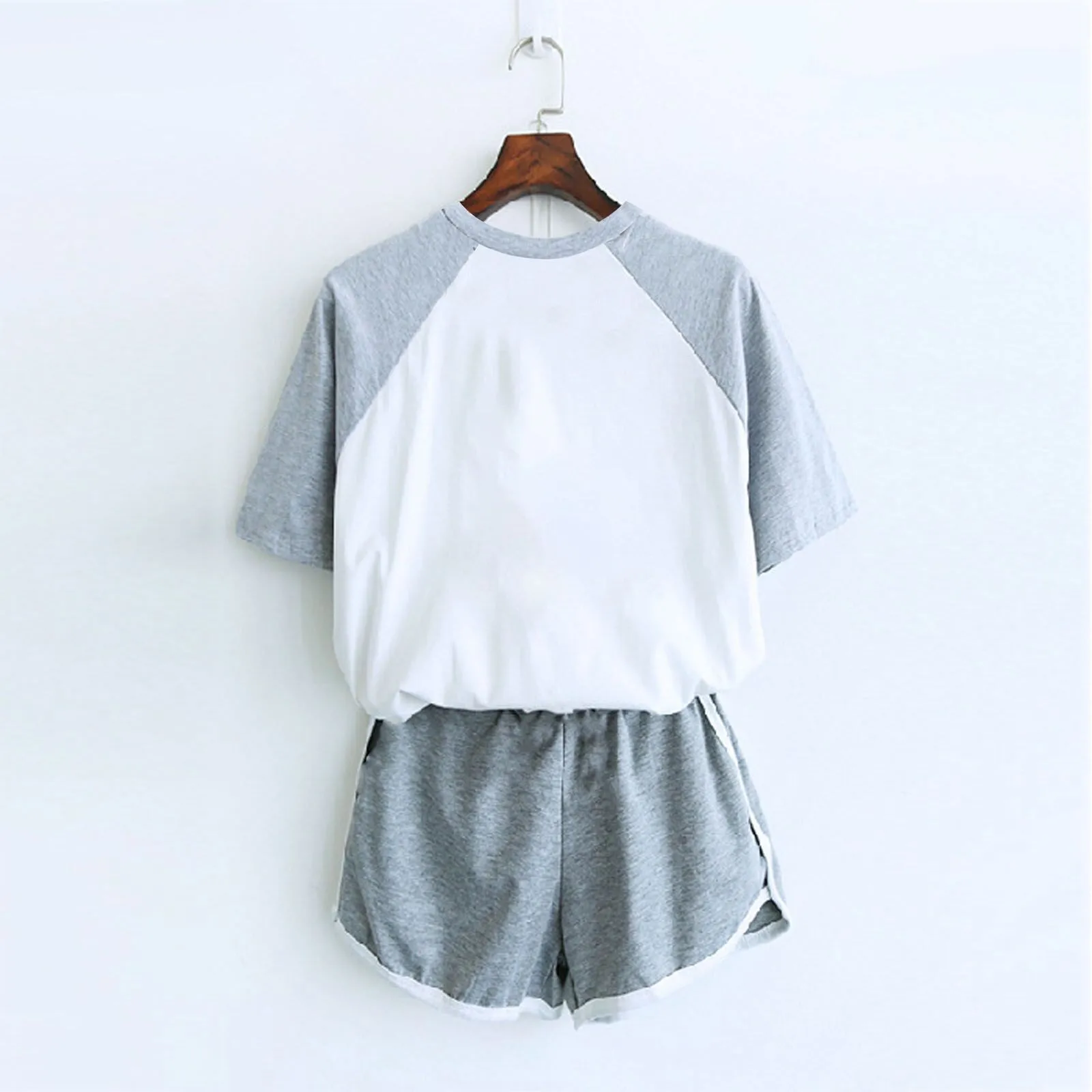 Summer Casual Animals Printed Tshirt Suit Women Short Sleeve Sports Short Tops+solid Shorts Tracksuit Set Ensemble Femme#G3 2