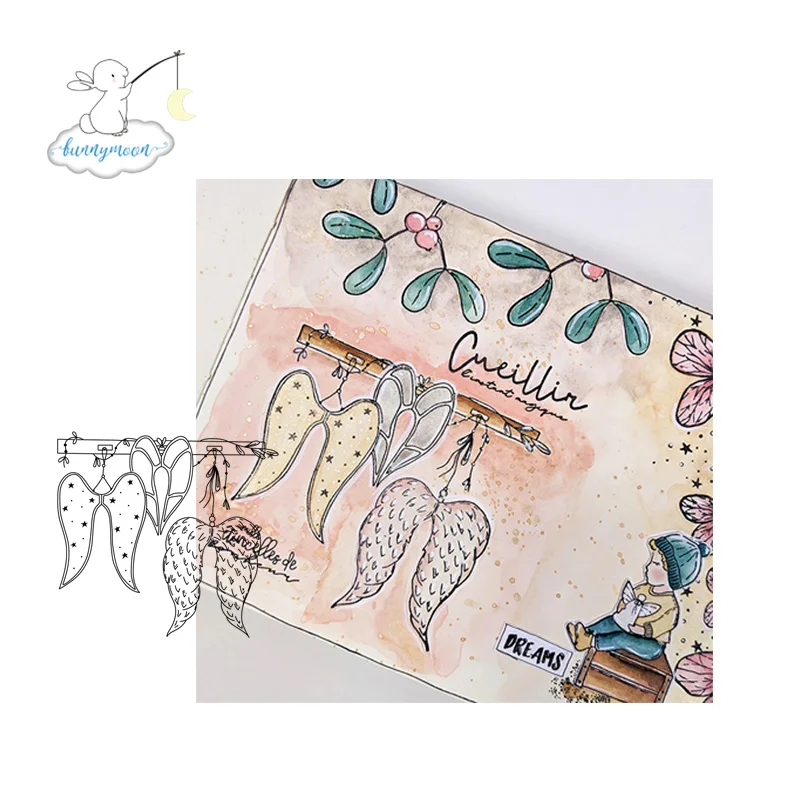 

CH Angel wings Clear Silicone Stamp Seal Yourself Scrapbooking Album Sheets Decorative Clear Stamp Card Decor