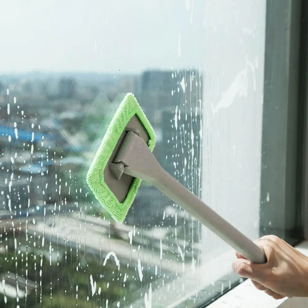 

Long Handle Plastic Window Glass Cleaner Microfiber Auto Window Cleaner Brushes Sponges Washable Car Cleaning Tool