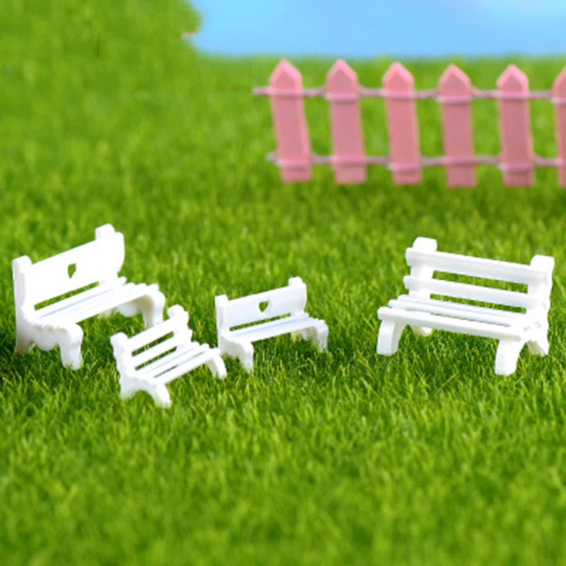 

Mini Bench Park Rest Pew Chair Chair Stool France Model Small Statue Figurine Crafts Ornament Miniatures Home Decor