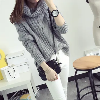 

Women Autumn Winter Casual Sweater Turtleneck Knitted 2019 Female Sweaters