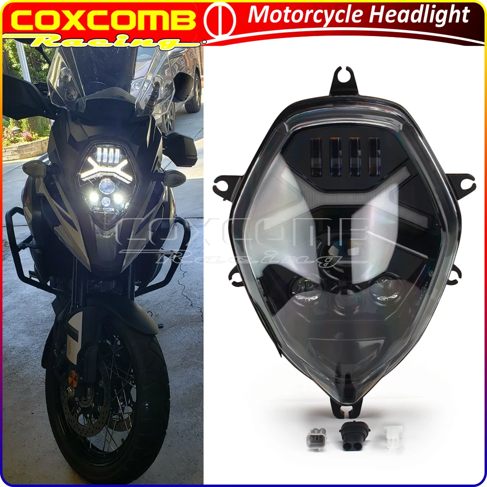 

For SUZUKI V-Strom DL1000 DL650 12V LED Projector Replacement Headlight Motorcycle DRL HI/LO Beam Front Headlamp Assembly Kits