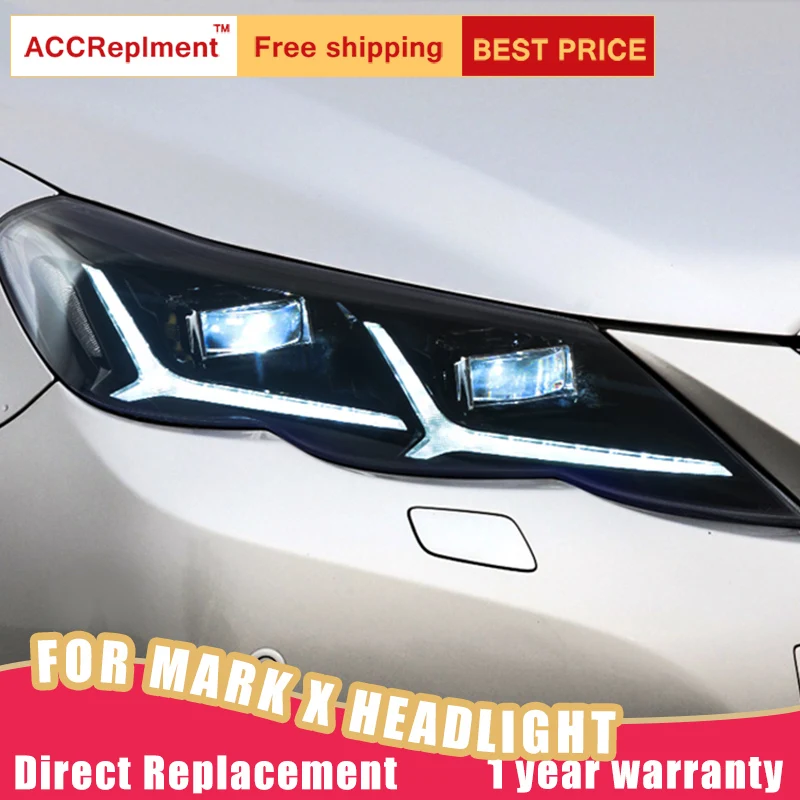 2 шт. светодиодный фары для Toyota Mark X eiz 2010-2013 светодиодный автомобильный фонарь ангельские глазки полный светодиодный противотуманный фонарь светодиодный дневные ходовые огни