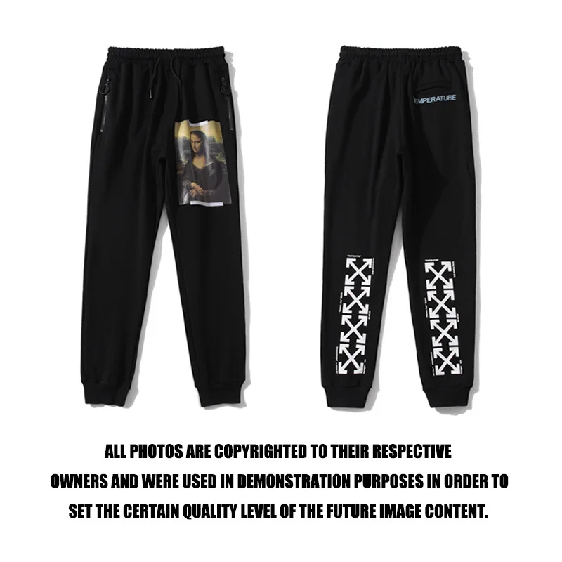 

Ow Popular Brand Outer Code Autumn And Winter Mona Lisa Pattern yin hua kuan Double Arrow Casual Looped Pile Trousers