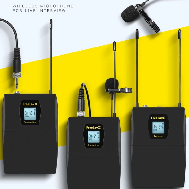UHF Wireless Lavalier Microphone System with 32