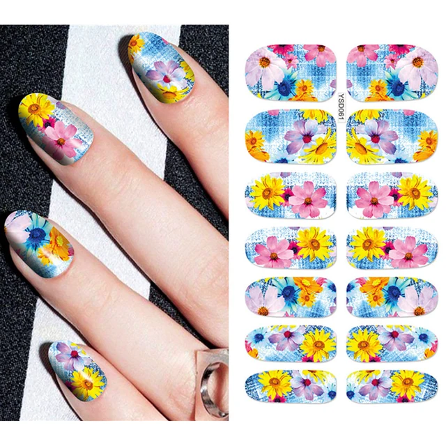 Nail Stickers For Nails Sliders 3D Color Water Transfer Nail Sticker Creativity Decoration Art Necklace Pattern Dreamcatcher YSD061
